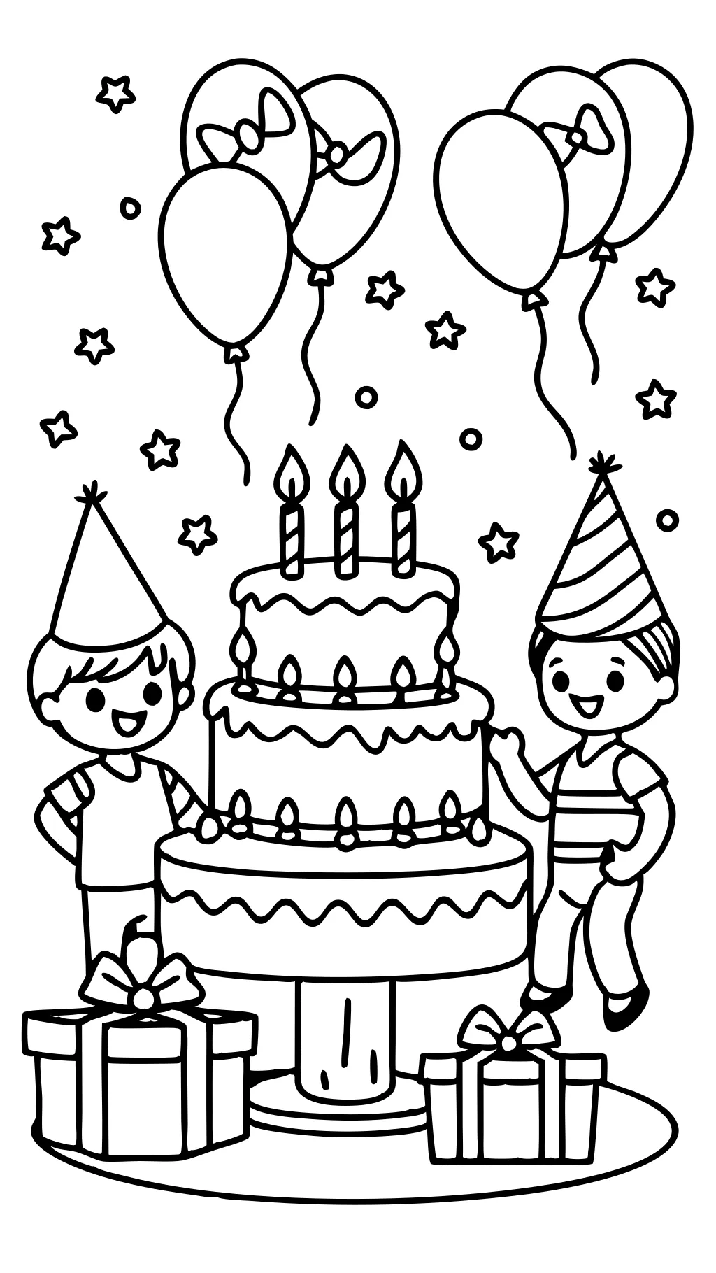 coloriage de fête d’anniversaire